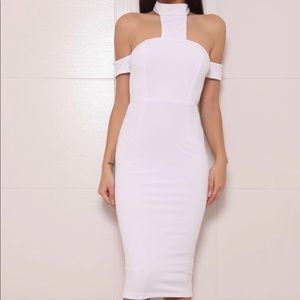Small White off the shoulder Dress- “white party”